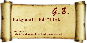 Gutgesell Bálint névjegykártya